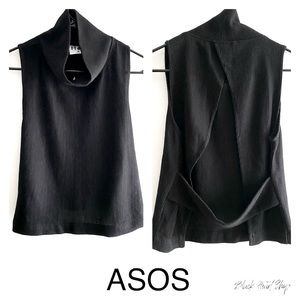ASOS black sleeveless open back sleeveless top sz2